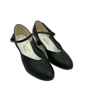 Danshuz Black Leather Tap Dance Shoes Womens Size 8.5M Mary Jane Heels USA Made